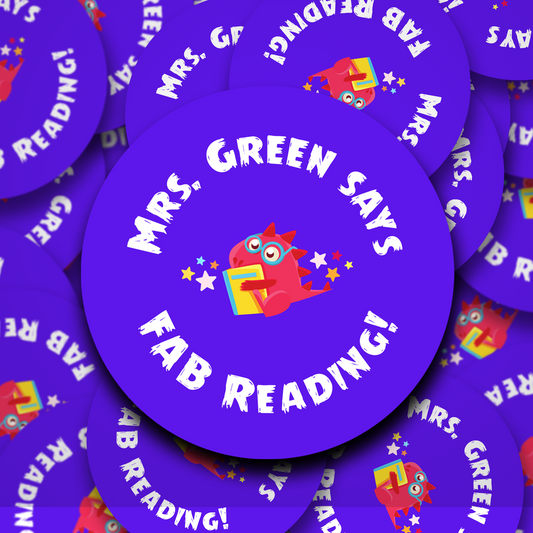 Monster fab reading personalised teacher stickers