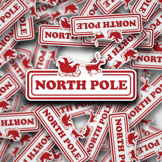 North Pole Christmas present decoration stickers