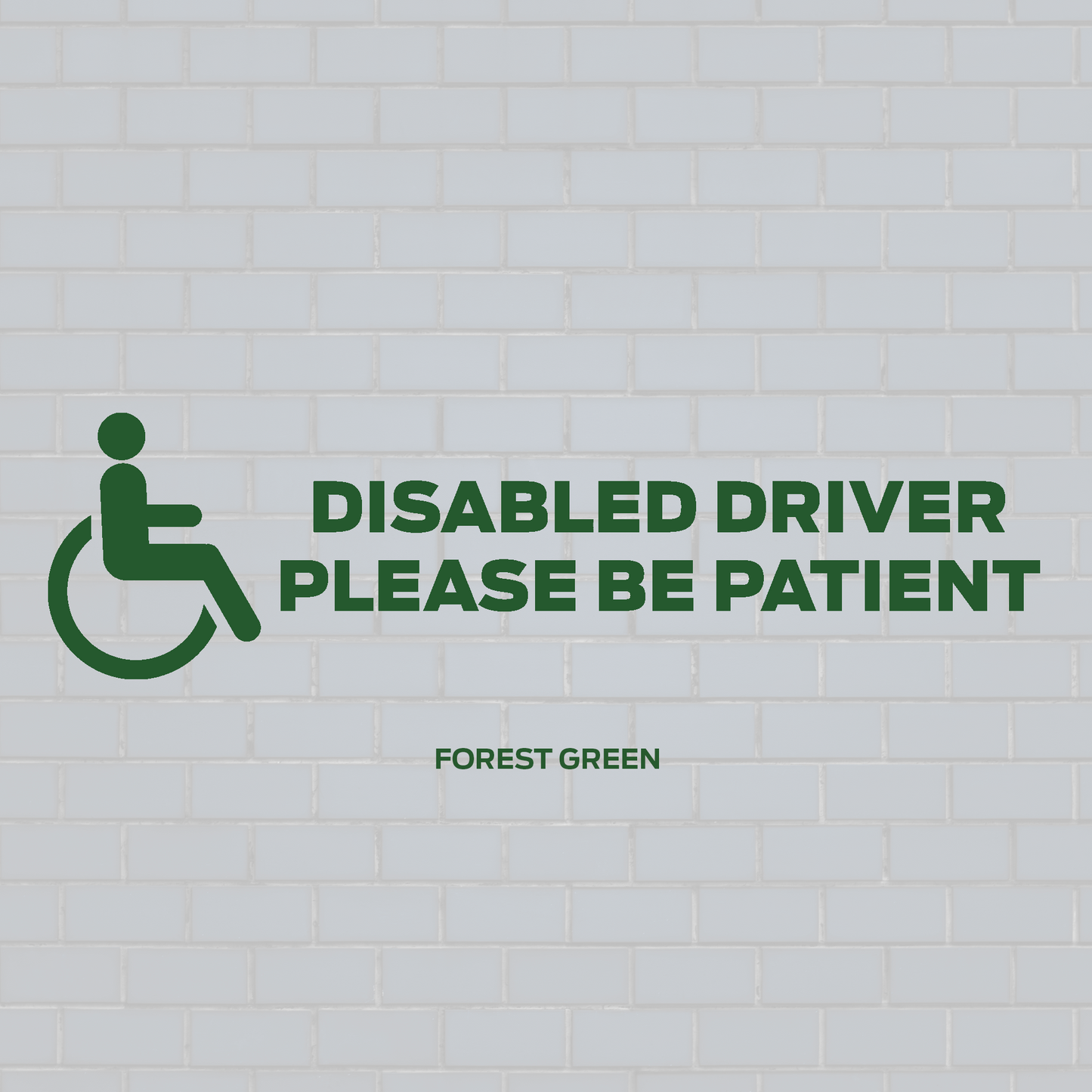 Disabled driver please be patient decal