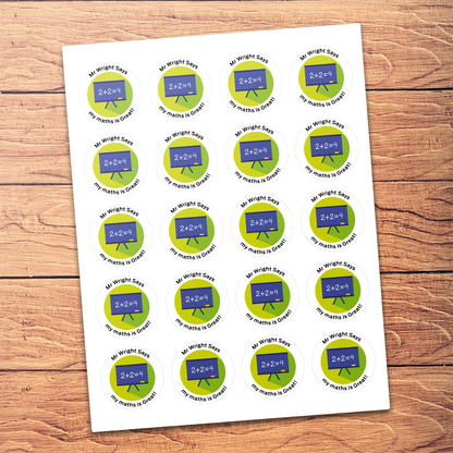 Maths is great personalised teacher stickers