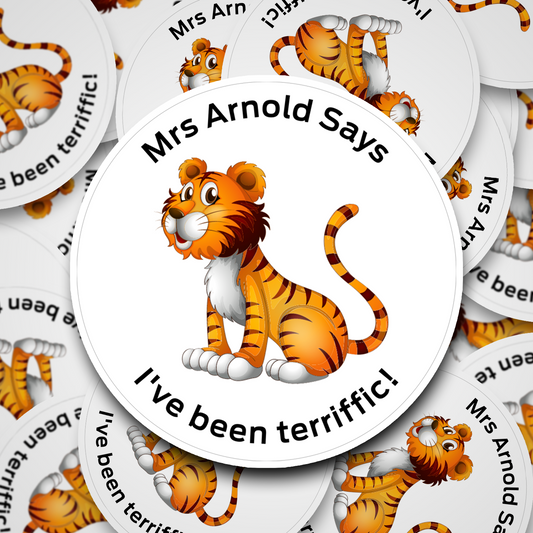 Terrific Tiger Personalised teacher stickers