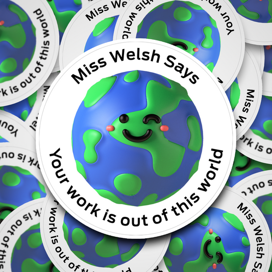 Out of this world Personalised teacher stickers