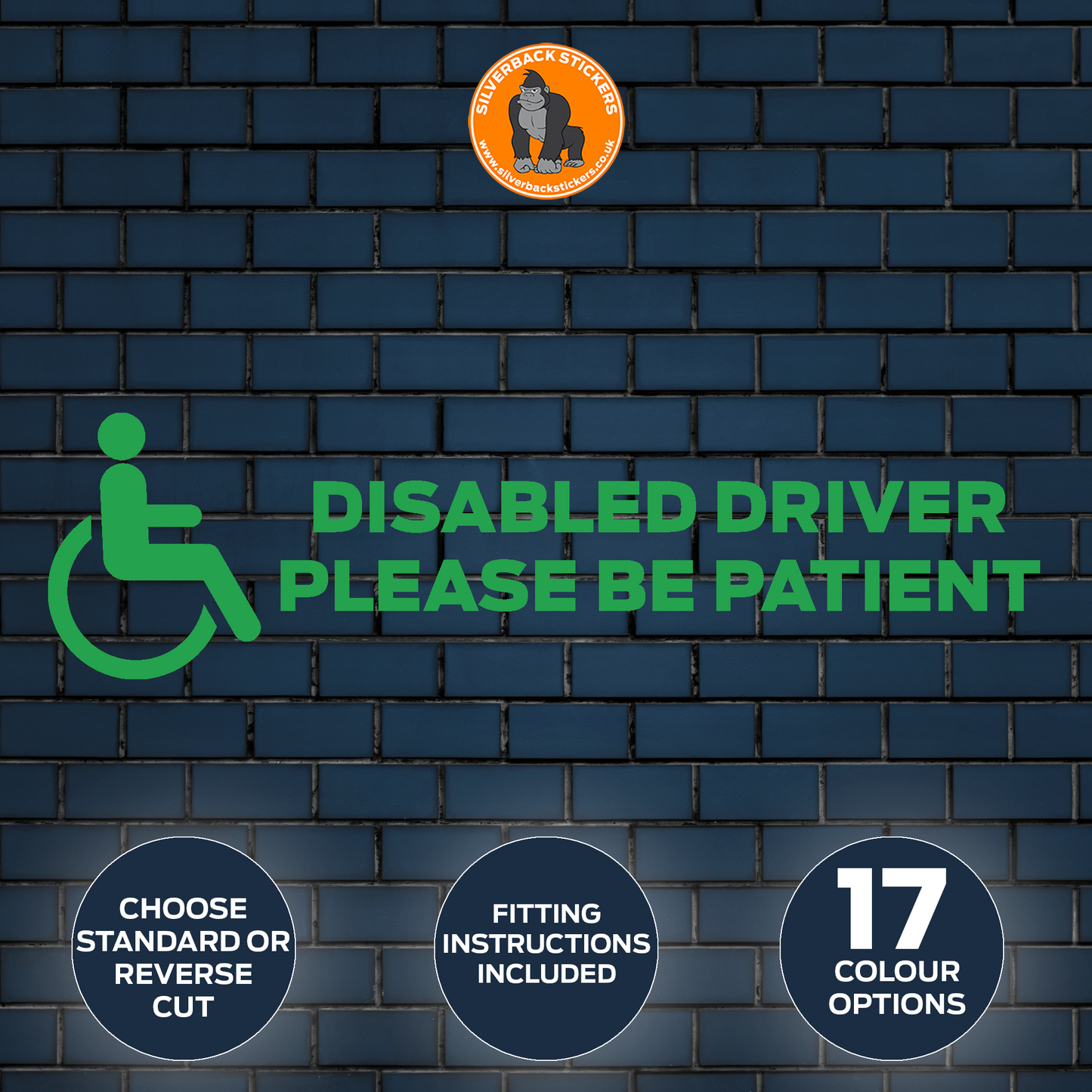 Disabled driver please be patient decal