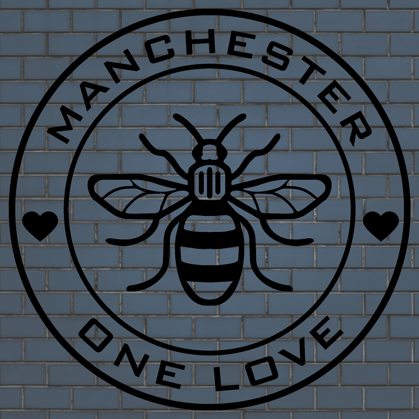 Manchester One Love decal with a Manchester worker bee centre