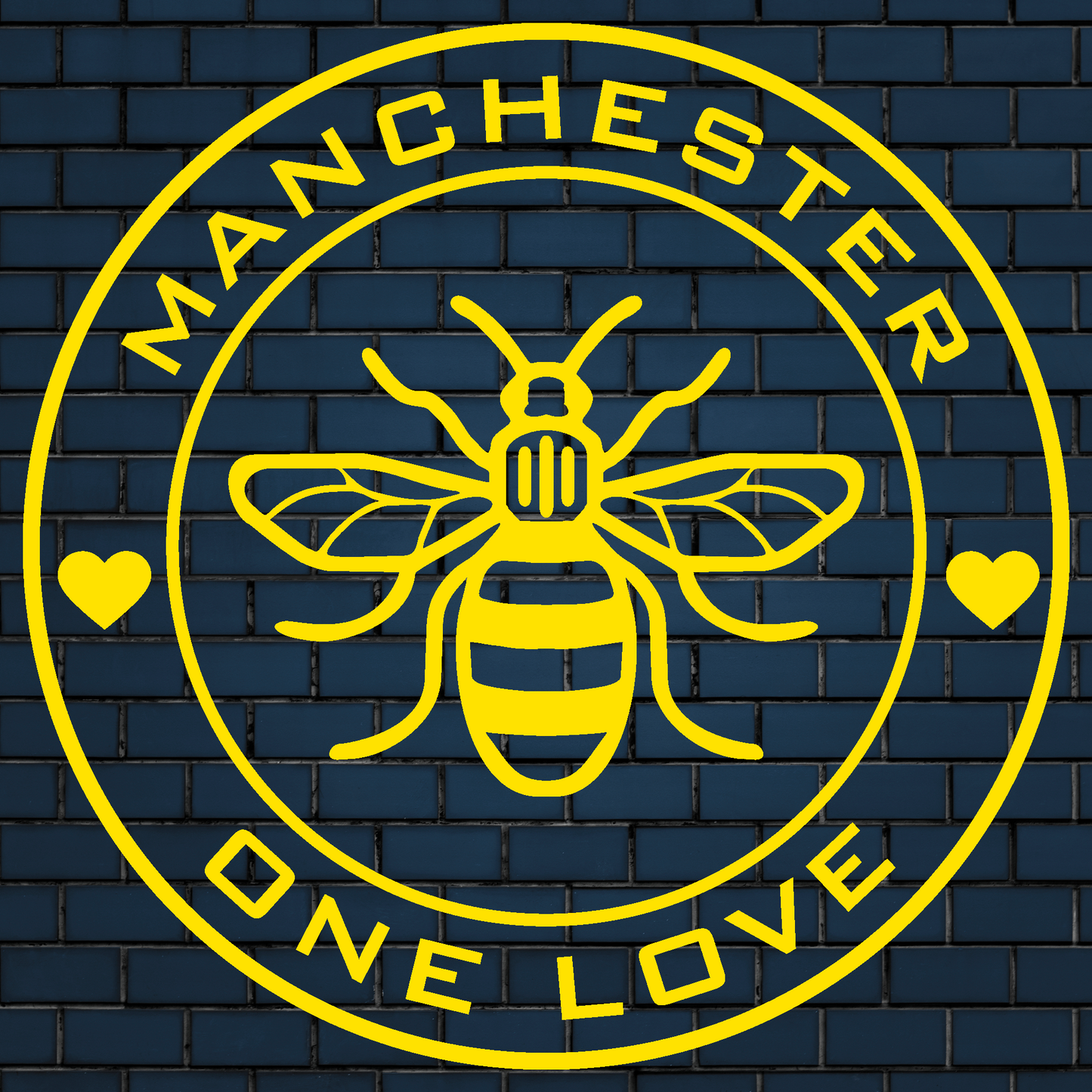 Manchester One Love decal with a Manchester worker bee centre