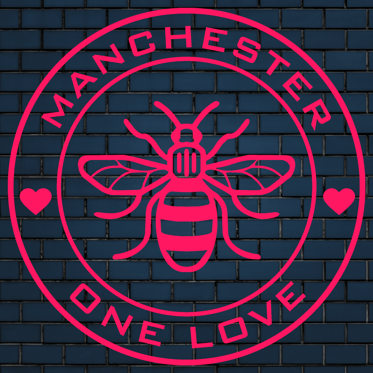 Manchester One Love decal with a Manchester worker bee centre