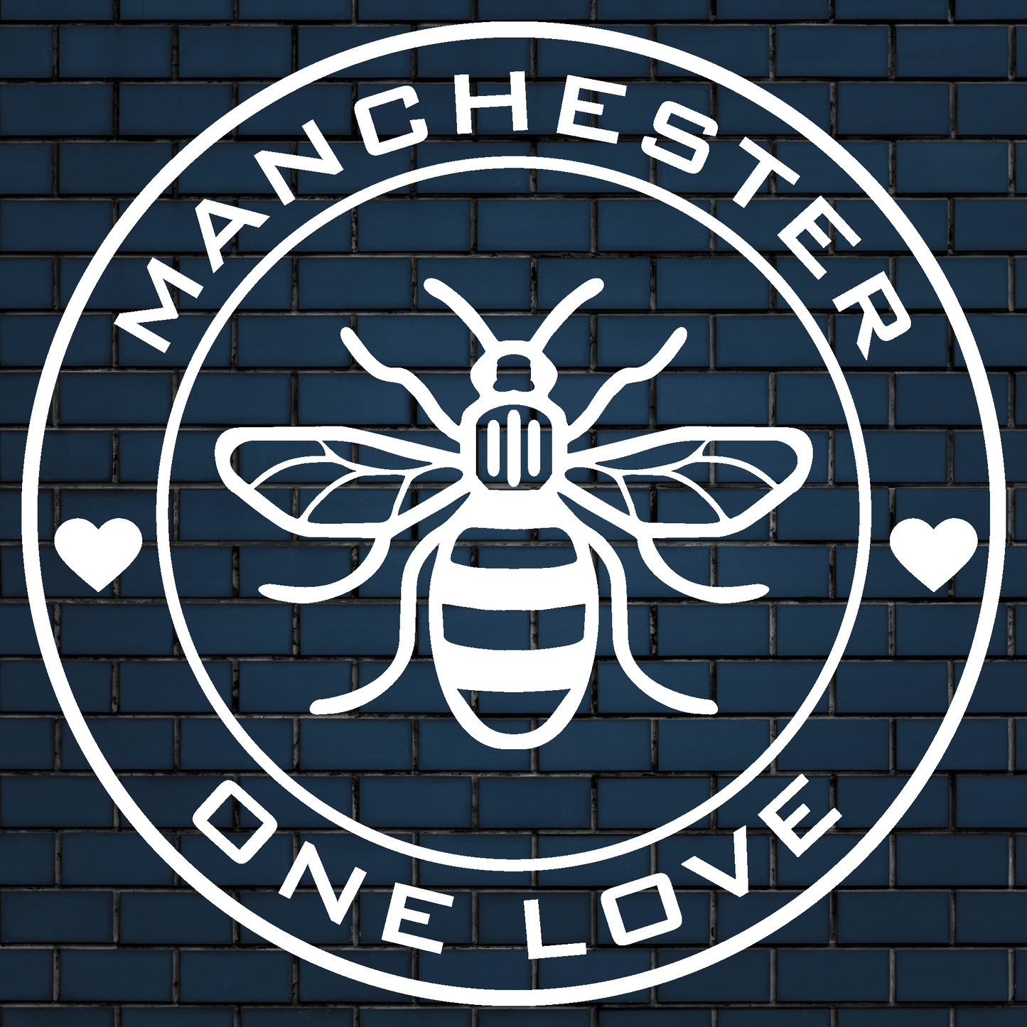 Manchester One Love decal with a Manchester worker bee centre