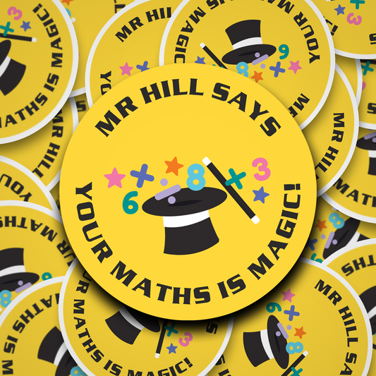 Maths is magic personalised teacher stickers