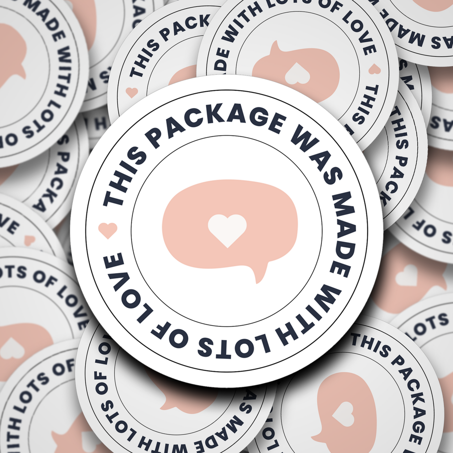 "Package Made with Lots Love" Clear Vinyl Stickers - Share the Warmth