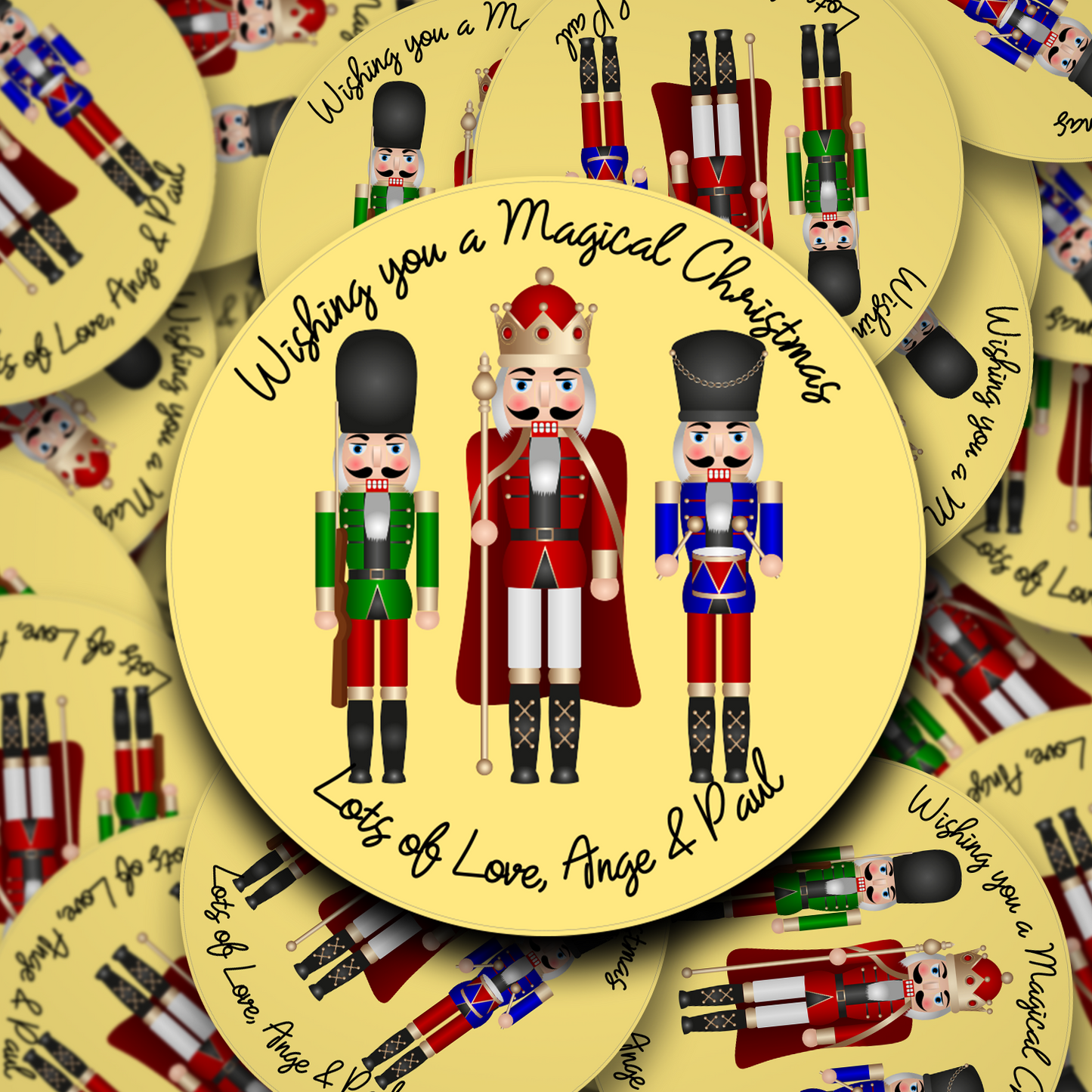 Nutcracker Christmas personalised stickers - 5 Colour Choices