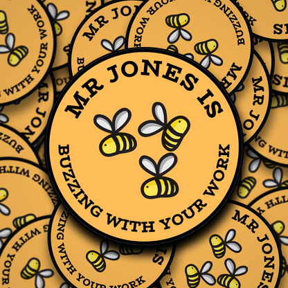 3 Bee's buzzing teacher reward stickers | Teacher Stickers