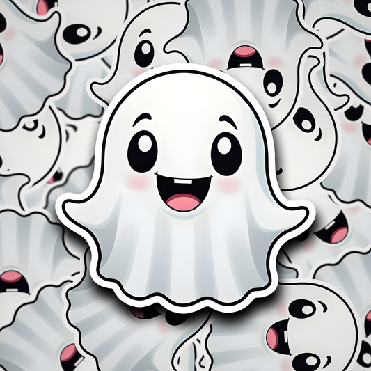 Friendly ghost sticker - Laptop Sticker - Water bottle Sticker - Cute vinyl sticker
