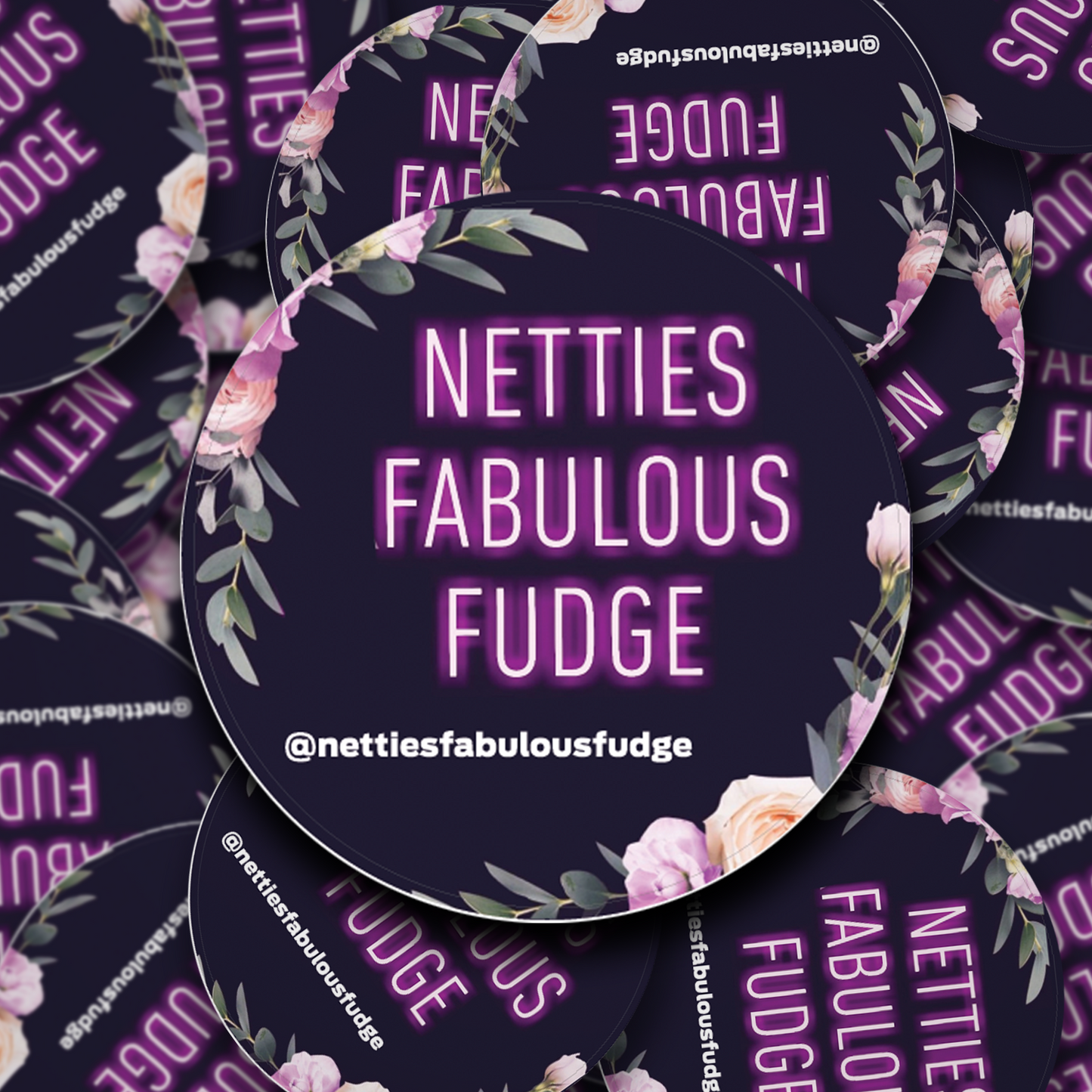 500 Netties Fabulous Fudge Logo stickers