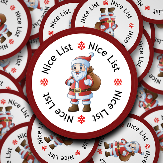 Santas Nice List christmas stickers