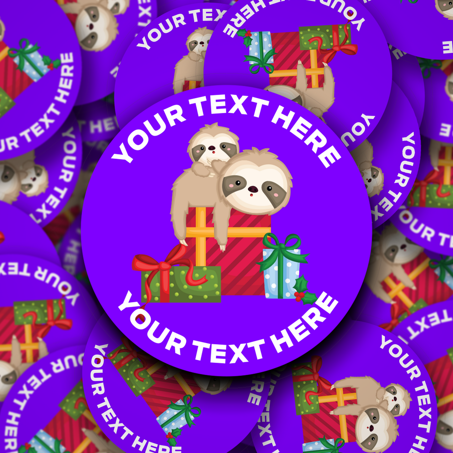 Christmas Sloths personalised stickers