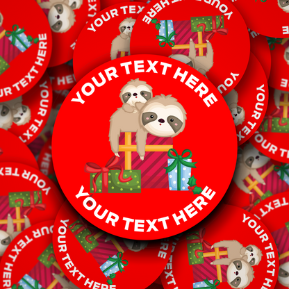 Christmas Sloths personalised stickers