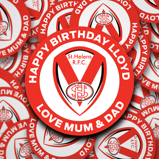 Personalised St Helens Rugby League club stickers