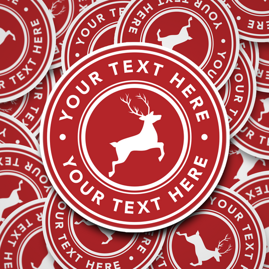 Christmas red personalised reindeer stickers