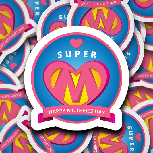 Superhero Mum Happy Mothers Day Sticker