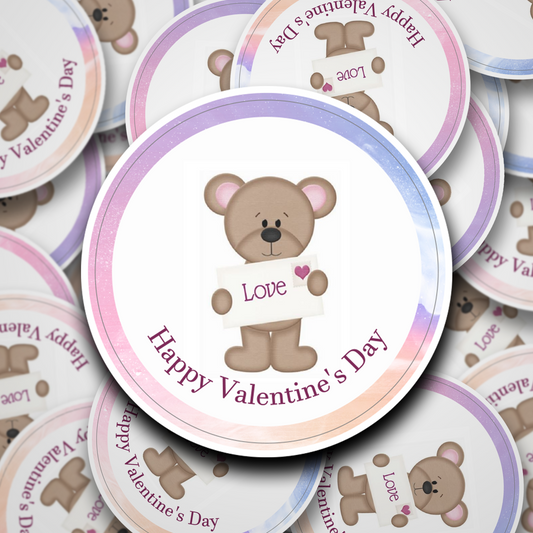 Teddy bear Happy Valentines Day stickers