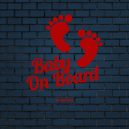 Baby on board baby feet decal