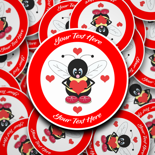 Bee my Valentine personalised Valentines Stickers