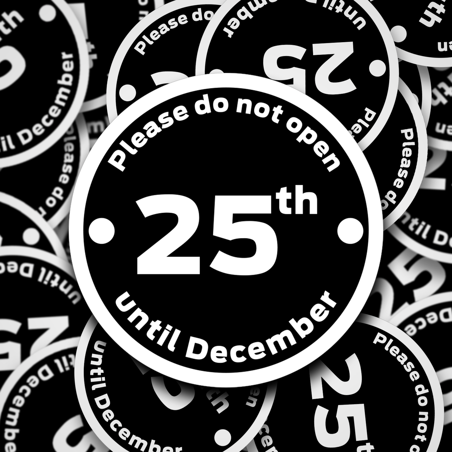 please do not open until december 25th vinyl stickers - 8 colour Options