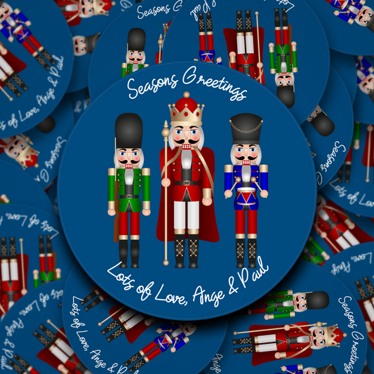 Nutcracker Christmas personalised stickers - 5 Colour Choices