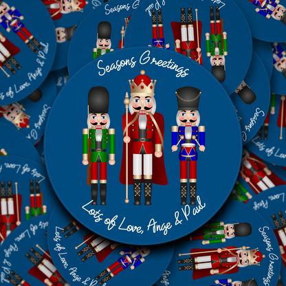 Nutcracker Christmas personalised stickers - 5 Colour Choices