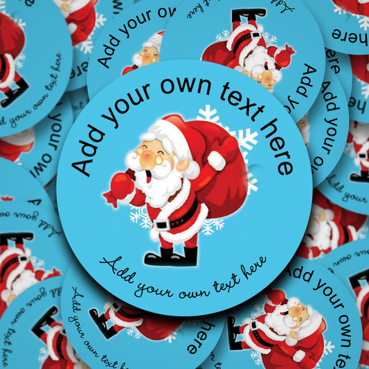 Santa themed personalised christmas stickers