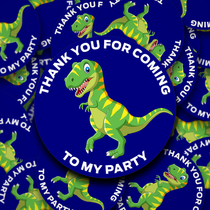 T-Rex Dinosaur birthday party stickers that can be personalised |Party Bag