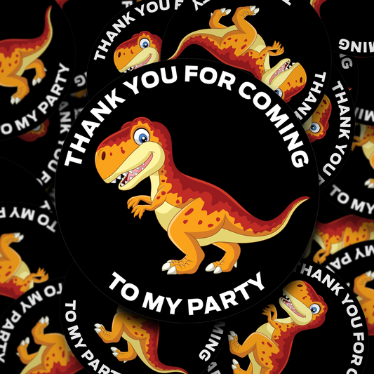 T-Rex personalised Dinosaur birthday stickers - Birthday Party Bag Stickers