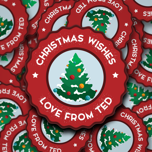 Christmas tree design personalised stickers
