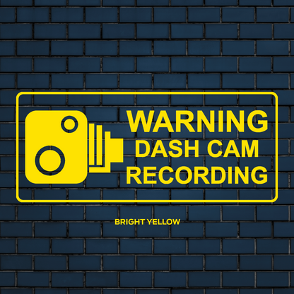 Dash cam recording warning Decal - 4 Pack