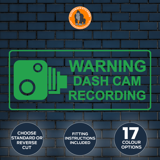 Dash cam recording warning Decal - 4 Pack