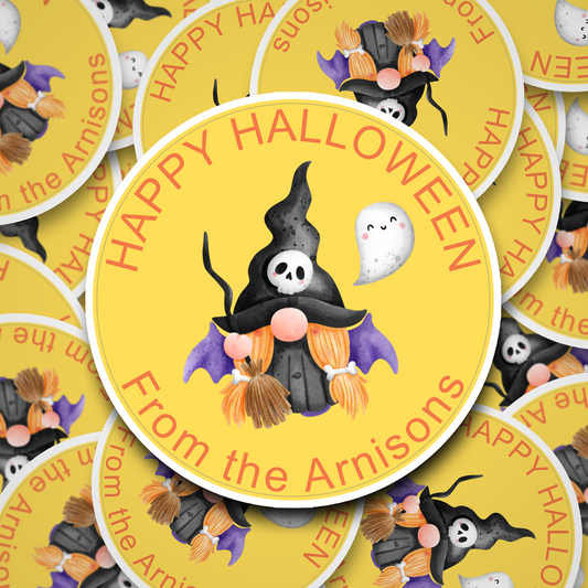 Blind Witch happy halloween personalised Sticker | Halloween Stickers
