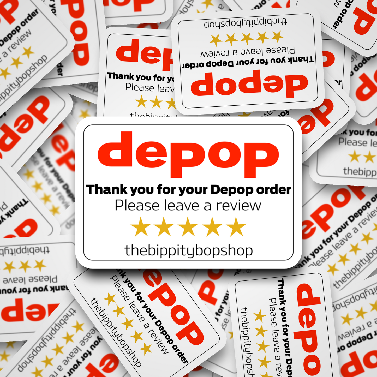 60 Personalised Depop Thank You, please leave a review stickers.