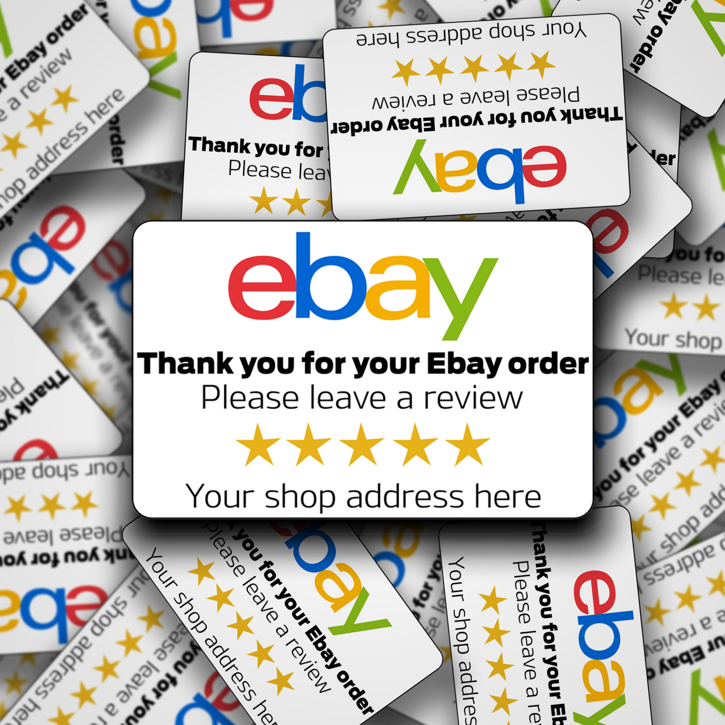 60 Personalised Ebay Thank You, please leave a review stickers.