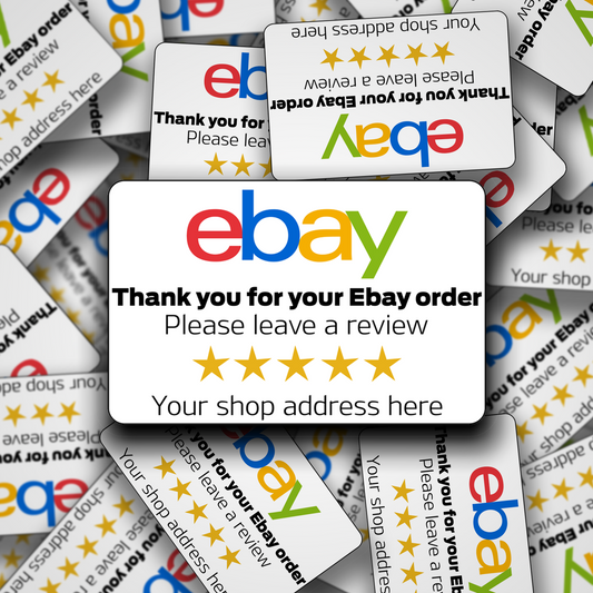 60 Personalised Ebay Thank You, please leave a review stickers.
