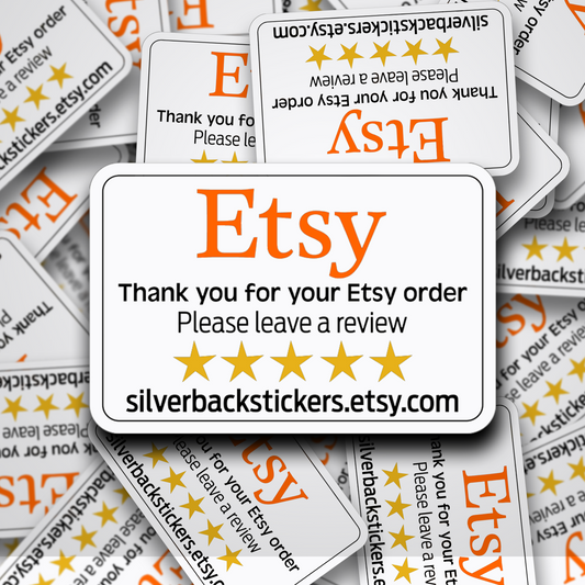 Etsy personalised leave us a review stickers