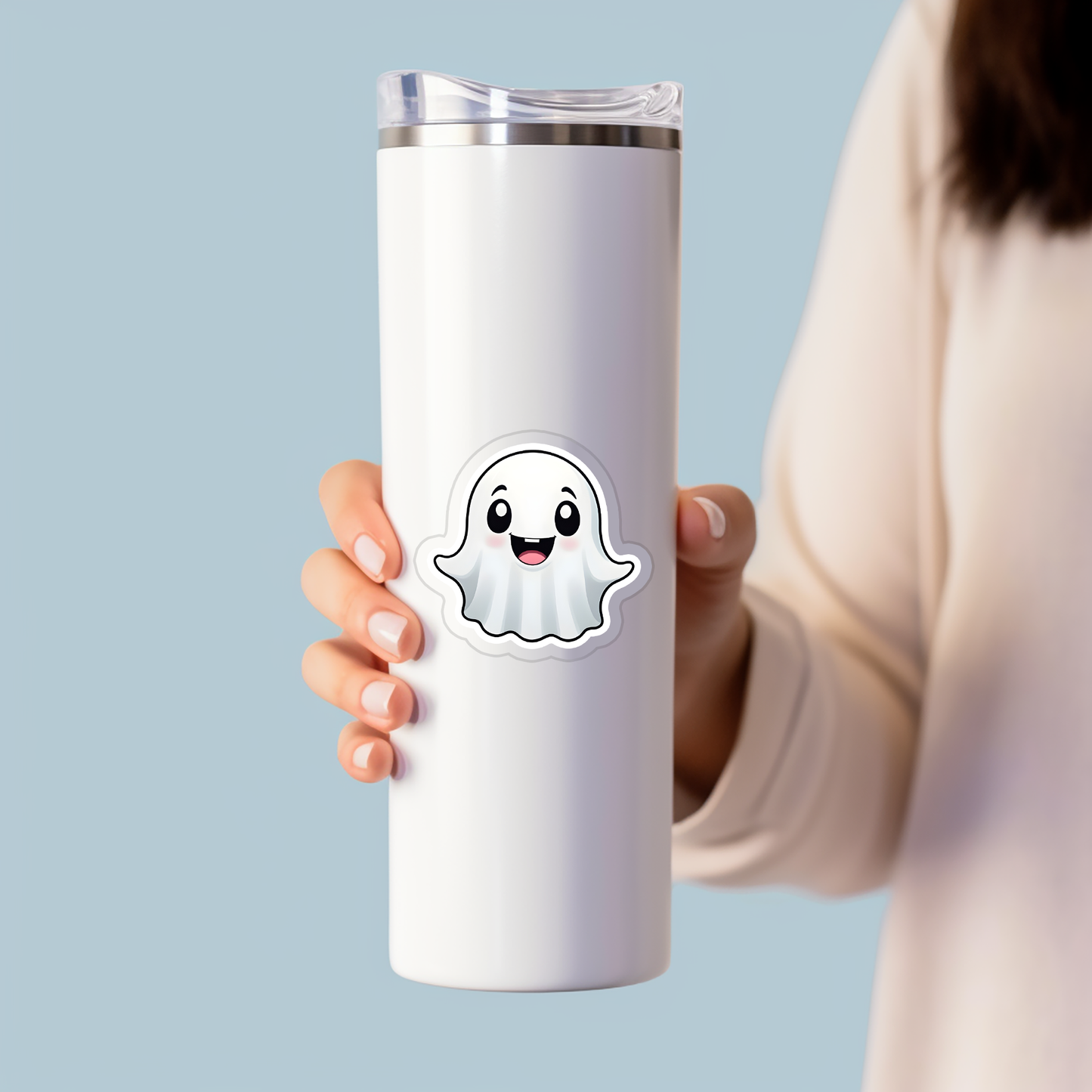 Friendly ghost sticker - Laptop Sticker - Water bottle Sticker - Cute vinyl sticker