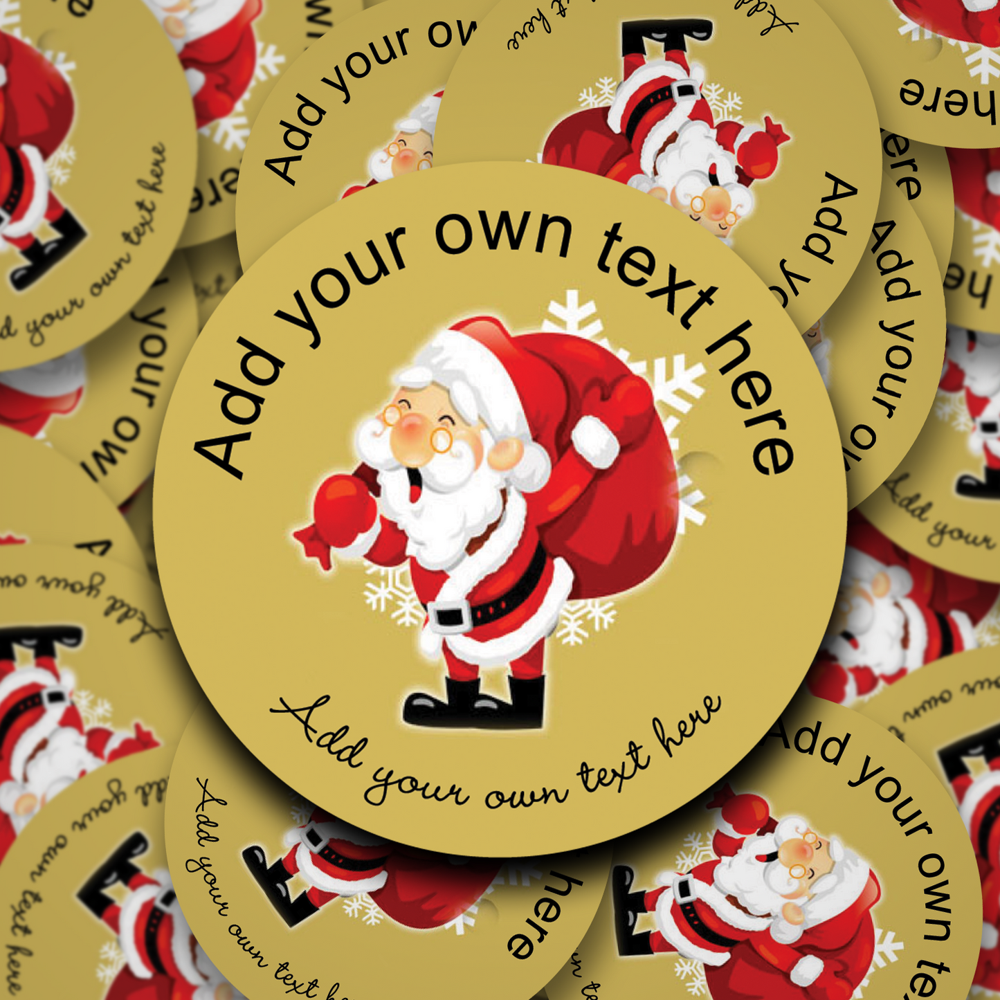 Santa themed personalised christmas stickers