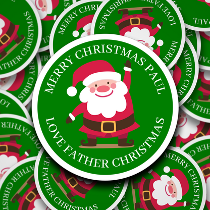 Father Christmas personalised stickers - 4 Colour Options