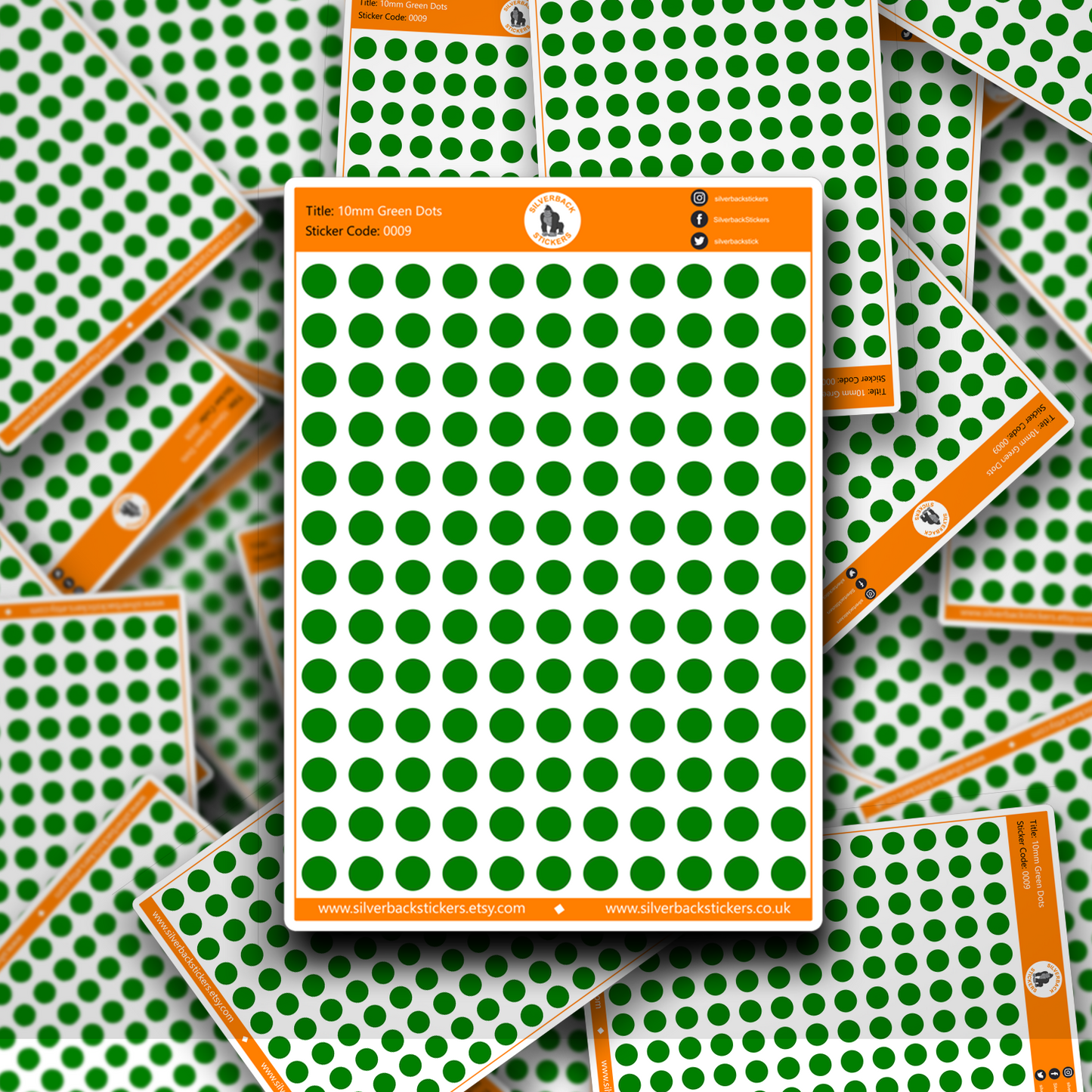 Sheets of Coloured dots for planners | 6 Different Colours
