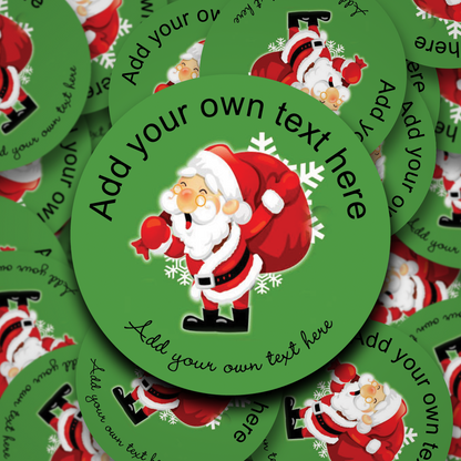 Santa themed personalised christmas stickers