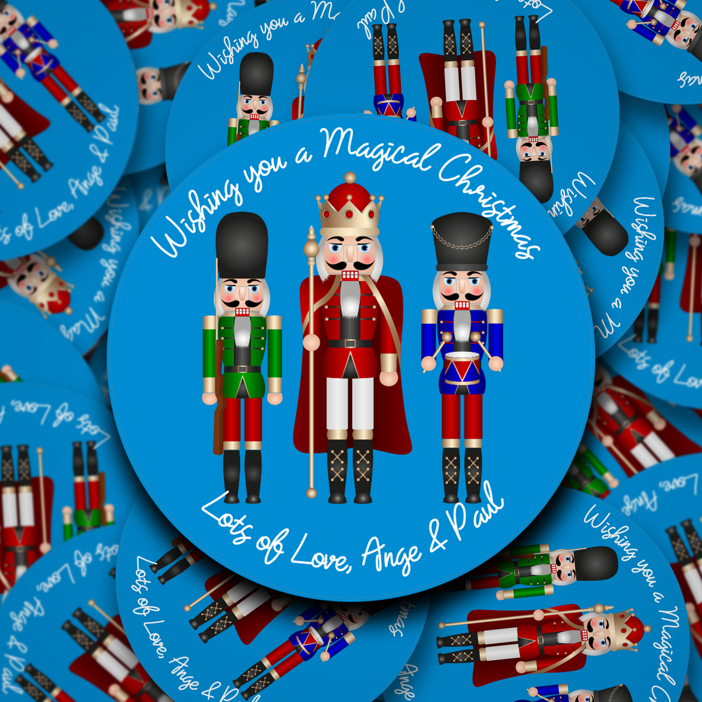 Nutcracker Christmas personalised stickers - 5 Colour Choices