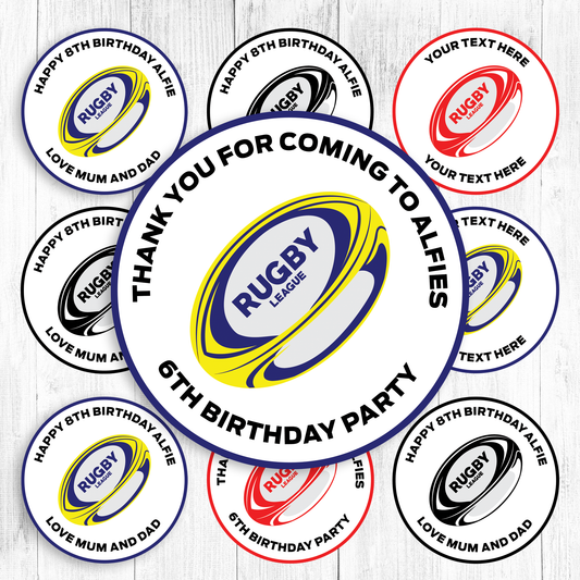 Rugby league birthday stickers that can be personalised | Rugby League Stickers