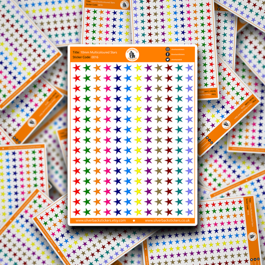 Multi Colour Star sticker sheet for your planner | Planner Stickers