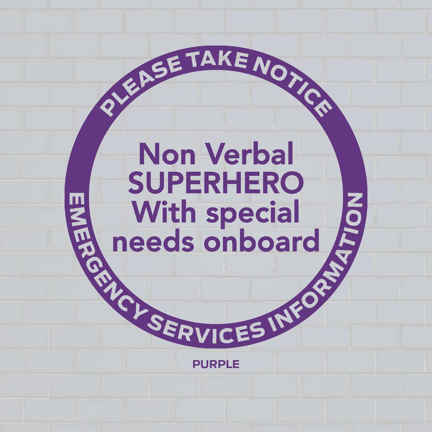 Non Verbal Disability Decal, Emergency Services Notice, Non Verbal superhero