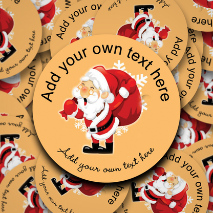 Santa themed personalised christmas stickers